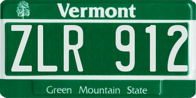 VT license plate ZLR912