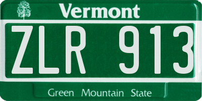 VT license plate ZLR913