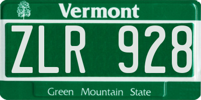 VT license plate ZLR928