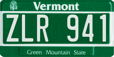 VT license plate ZLR941