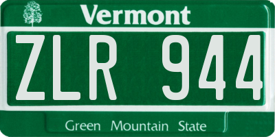 VT license plate ZLR944