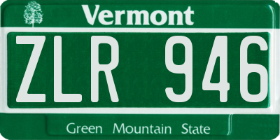 VT license plate ZLR946