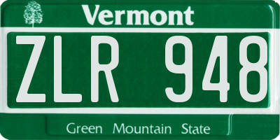 VT license plate ZLR948
