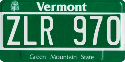 VT license plate ZLR970