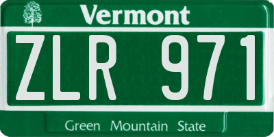 VT license plate ZLR971