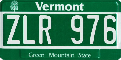 VT license plate ZLR976