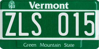 VT license plate ZLS015