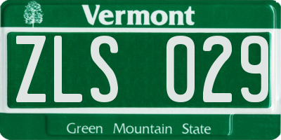 VT license plate ZLS029