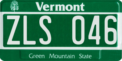 VT license plate ZLS046