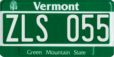 VT license plate ZLS055