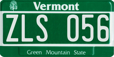 VT license plate ZLS056