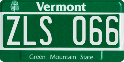 VT license plate ZLS066