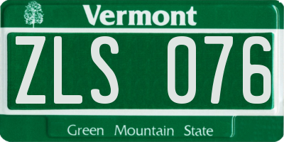 VT license plate ZLS076