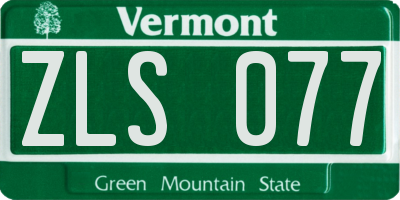 VT license plate ZLS077