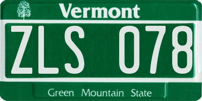 VT license plate ZLS078