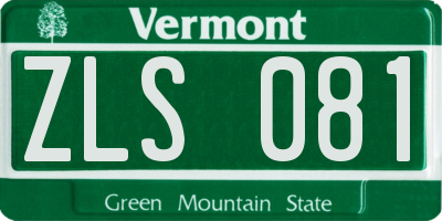 VT license plate ZLS081