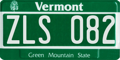 VT license plate ZLS082