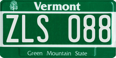 VT license plate ZLS088