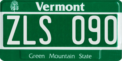 VT license plate ZLS090