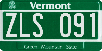 VT license plate ZLS091