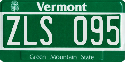 VT license plate ZLS095