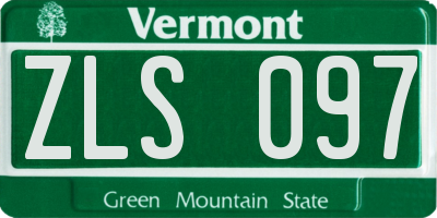VT license plate ZLS097