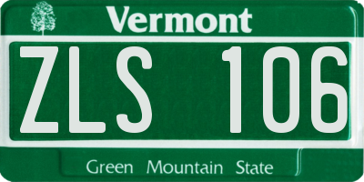 VT license plate ZLS106