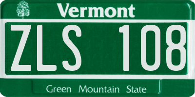 VT license plate ZLS108
