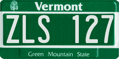 VT license plate ZLS127