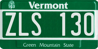 VT license plate ZLS130