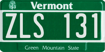 VT license plate ZLS131