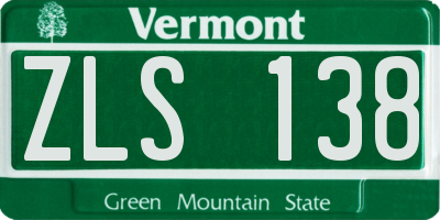 VT license plate ZLS138