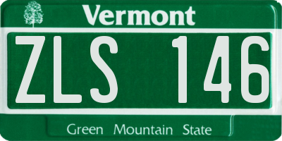 VT license plate ZLS146