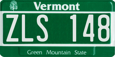 VT license plate ZLS148