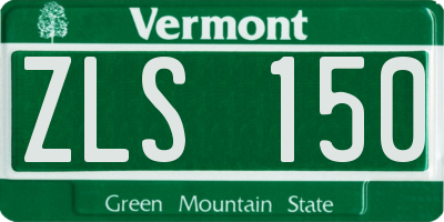 VT license plate ZLS150