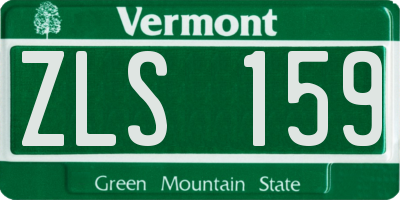VT license plate ZLS159