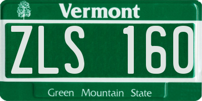 VT license plate ZLS160
