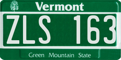 VT license plate ZLS163