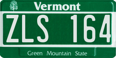 VT license plate ZLS164