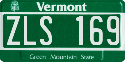VT license plate ZLS169