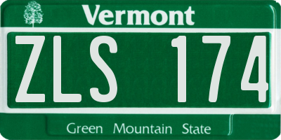 VT license plate ZLS174