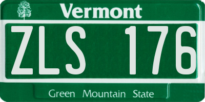 VT license plate ZLS176