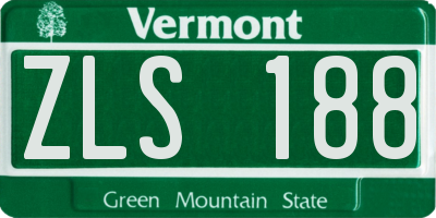 VT license plate ZLS188