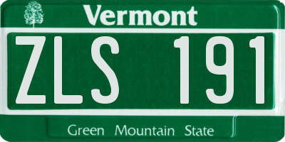VT license plate ZLS191