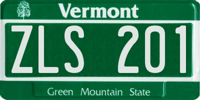 VT license plate ZLS201