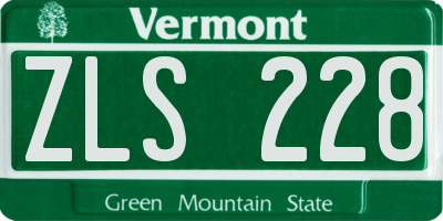 VT license plate ZLS228