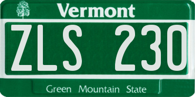 VT license plate ZLS230