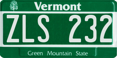 VT license plate ZLS232