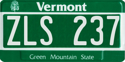 VT license plate ZLS237