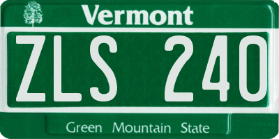 VT license plate ZLS240